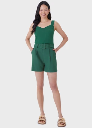 Malwee - Shorts Alfaiataria com Bolso Verde  - MALWEE