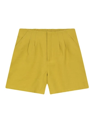 Malwee - Shorts Alfaiataria com Pregas Verde Pistache - MALWEE