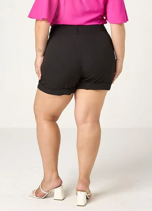 Elegance - Shorts Alfaiataria Detalhe Cos Largo Preto - ELEGANCE