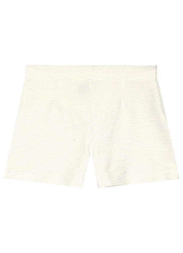 Enfim - Shorts Alfaiataria em Malha Texturizada Bege 3