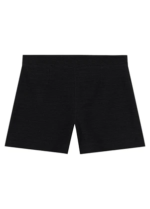 Enfim - Shorts Alfaiataria em Malha Texturizada Preto - ENFIM