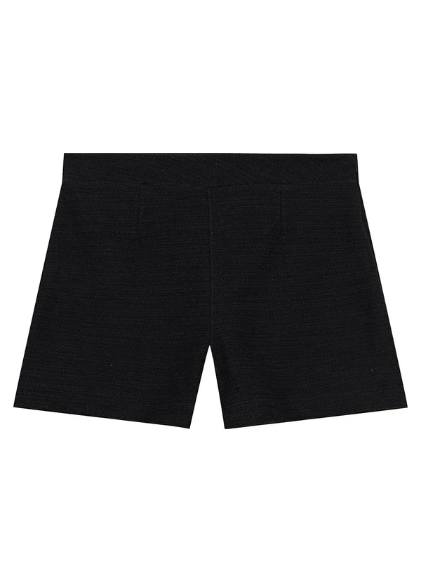 Enfim - Shorts Alfaiataria em Malha Texturizada Preto