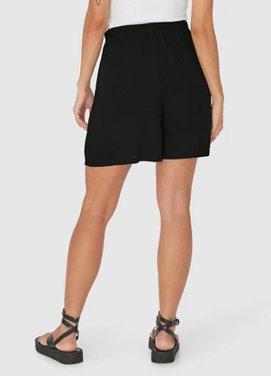 Malwee - Shorts Alfaiataria em Viscose Preto - MALWEE