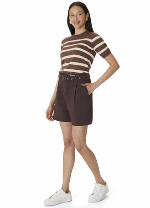 Malwee - Shorts Alfataria com Bolso Marrom - MALWEE