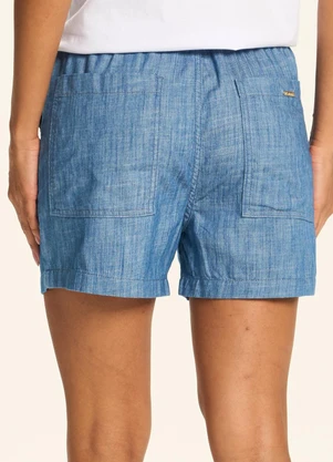 Doce Trama - Shorts com Amarração na Cintura Azul - DOCE TRAMA