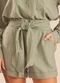 Doce Trama - Shorts Creponado com Amarração Miragem Verde - variação: Verde