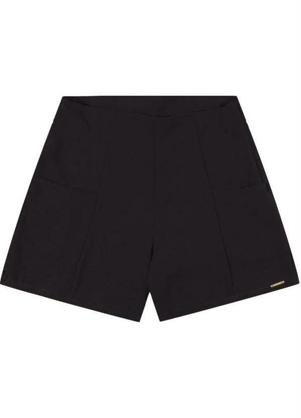 Cativa - Shorts Curto Feminino em Tecido Preto