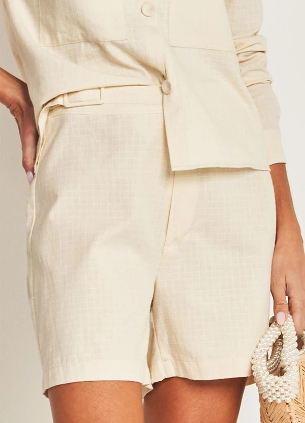 Doce Trama - Shorts em Plano New Grid Branco 6