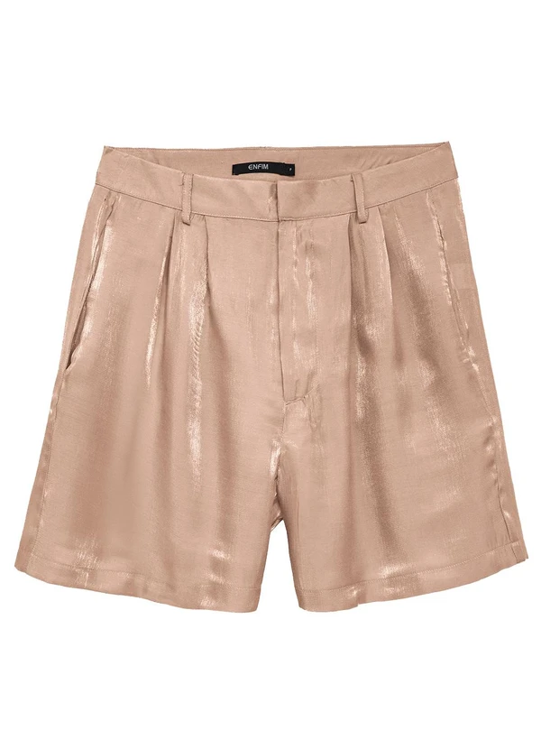 Enfim - Shorts Evasê Acetinado Rosê 1