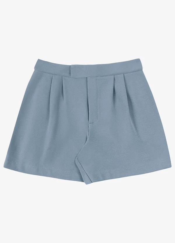 Endless - Shorts Feminino Alfaiataria em Piquet Azul