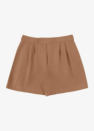 Endless - Shorts Feminino Alfaiataria em Piquet Marrom - ENDLESS