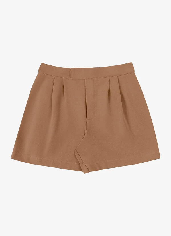 Endless - Shorts Feminino Alfaiataria em Piquet Marrom