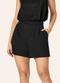 Endless - Shorts Feminino Alfaiataria em Piquet Marrom - variação: Preto