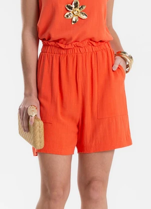 Endless - Shorts Feminino Clochard em Linho Rosa - ENDLESS