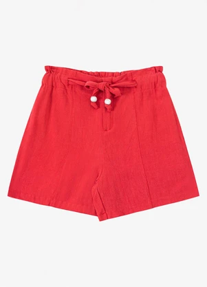 Endless - Shorts Feminino Clochard em Linho Strong Laranja - ENDLESS