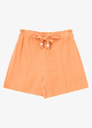 Endless - Shorts Feminino Clochard em Linho Strong Laranja - ENDLESS