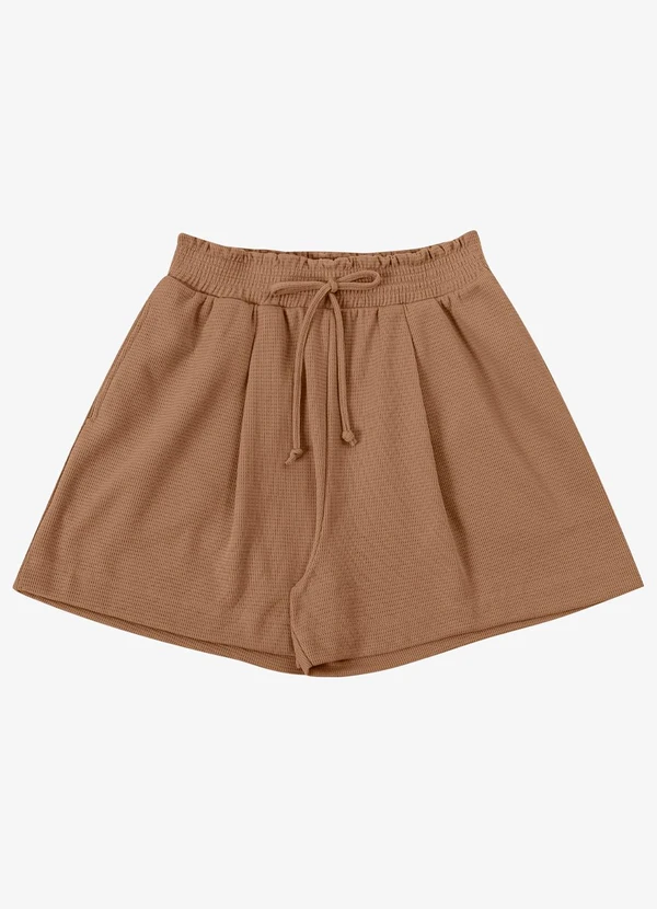 Endless - Shorts Feminino Clochard Malhão Maquineta Marrom