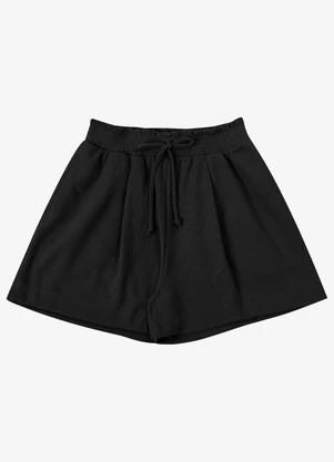 Endless - Shorts Feminino Clochard Malhão Maquineta Preto - ENDLESS