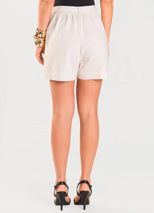 Dianna - Shorts Feminino com Cinto Bege - DIANNA