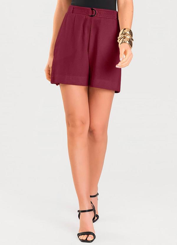 Dianna - Shorts Feminino com Cinto Vermelho