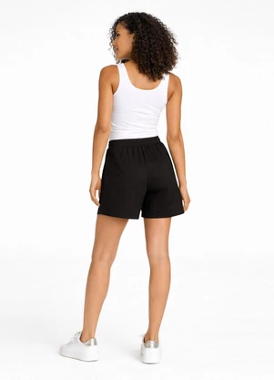 Infinita Cor - Shorts Feminino com Cós Liso Frente Preto - INFINITA COR
