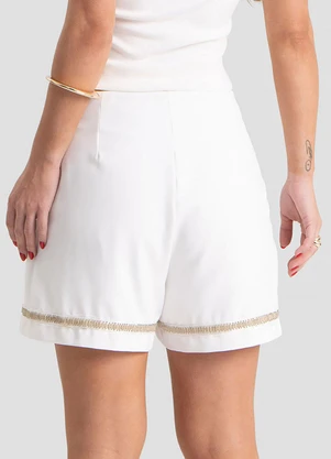 Dianna - Shorts Feminino com Zíper Lateral Bege - DIANNA