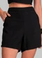 Dianna - Shorts Feminino Cós Alto em Alfaiataria Preto - variação: Preto