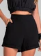 Dianna - Shorts Feminino Cós Largo em Alfaiataria Marrom - variação: Preto