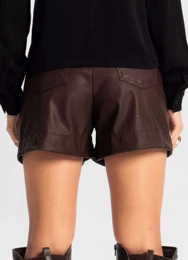 Endless - Shorts Feminino Courino Sintético Marrom 2