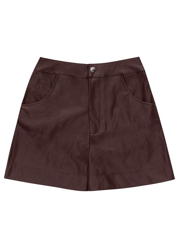 Endless - Shorts Feminino Courino Sintético Marrom 5