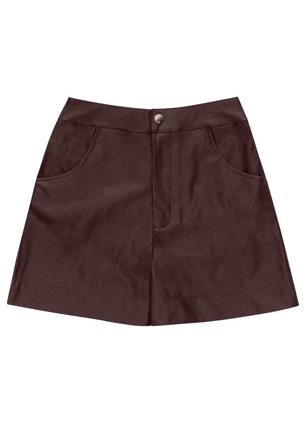 Endless - Shorts Feminino Courino Sintético Marrom 5