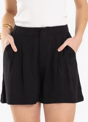 Endless - Shorts Feminino de Linho Preto - ENDLESS