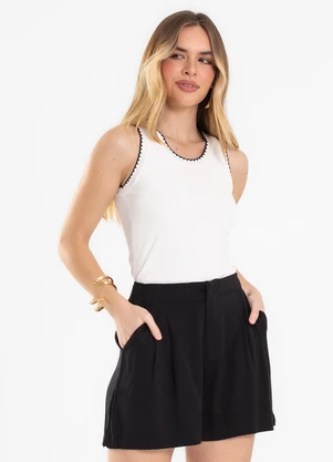 Endless - Shorts Feminino de Linho Preto - ENDLESS