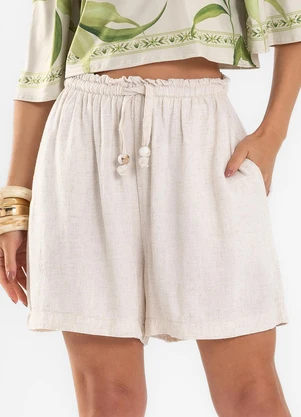 Endless - Shorts Feminino em Linho Bege - ENDLESS