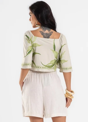 Endless - Shorts Feminino em Linho Bege - ENDLESS