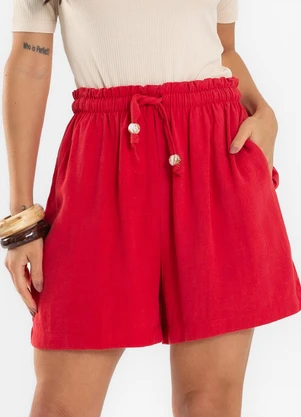 Endless - Shorts Feminino em Linho Laranja - ENDLESS