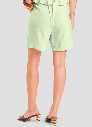 Dianna - Shorts Feminino em Linho Verde - DIANNA