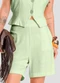 Dianna - Shorts Feminino em Linho Amarelo - variação: Verde