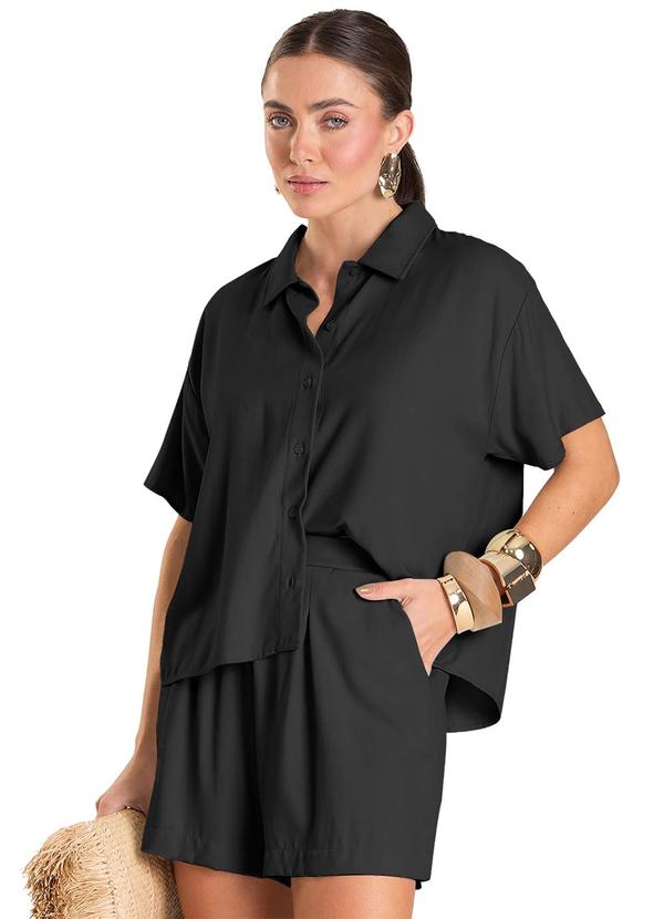 Dianna - Shorts Feminino em Tecido de Viscose Preto 5