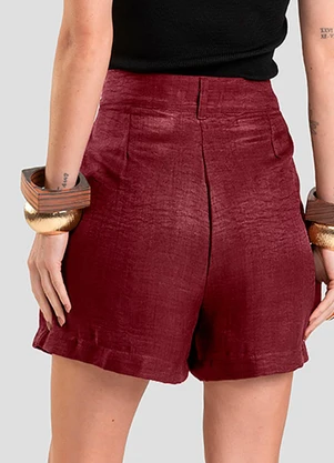 Dianna - Shorts Feminino em Tecido Vermelho - DIANNA