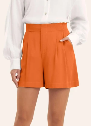 Endless - Shorts Feminino em Viscose Double Laranja - ENDLESS