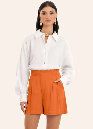 Endless - Shorts Feminino em Viscose Double Laranja - ENDLESS