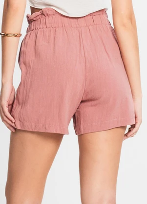 Select - Shorts Feminino Linho Rosa - SELECT