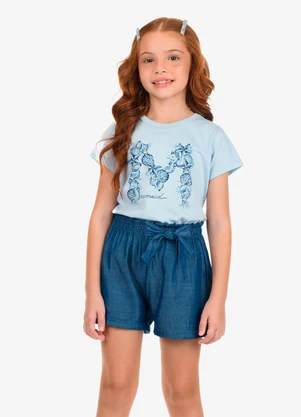 Rovi Kids - Shorts Feminino Liocel Azul - ROVI KIDS