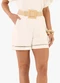 Rovitex - Shorts Feminino Moletinho Maquinetado Marrom - variação: Bege