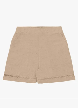 Rovitex - Shorts Feminino Moletinho Maquinetado Marrom - ROVITEX