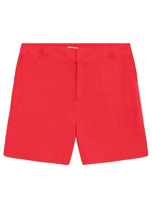Secret Glam - Shorts Feminino Plus Size em Linho Laranja - SECRET GLAM