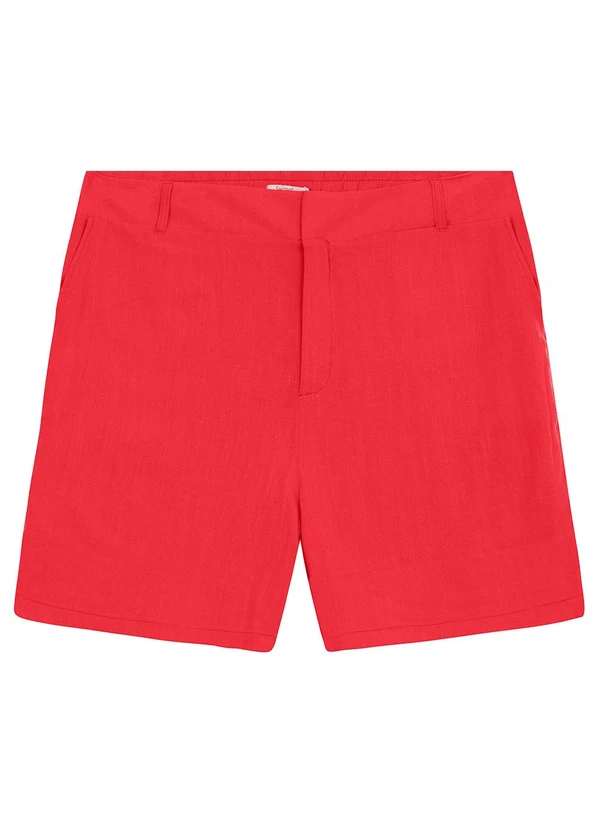 Secret Glam - Shorts Feminino Plus Size em Linho Laranja