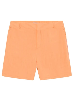Secret Glam - Shorts Feminino Plus Size em Linho Laranja - SECRET GLAM