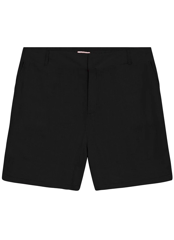 Secret Glam - Shorts Feminino Plus Size em Linho Preto 1